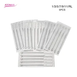 5pcs Tatto Supply Assorted Sterilized Tattoo Needles 1RL 3RL 5RL 7RL 9RL 11RL Agujas Microblading Naalden Permanent Makeup