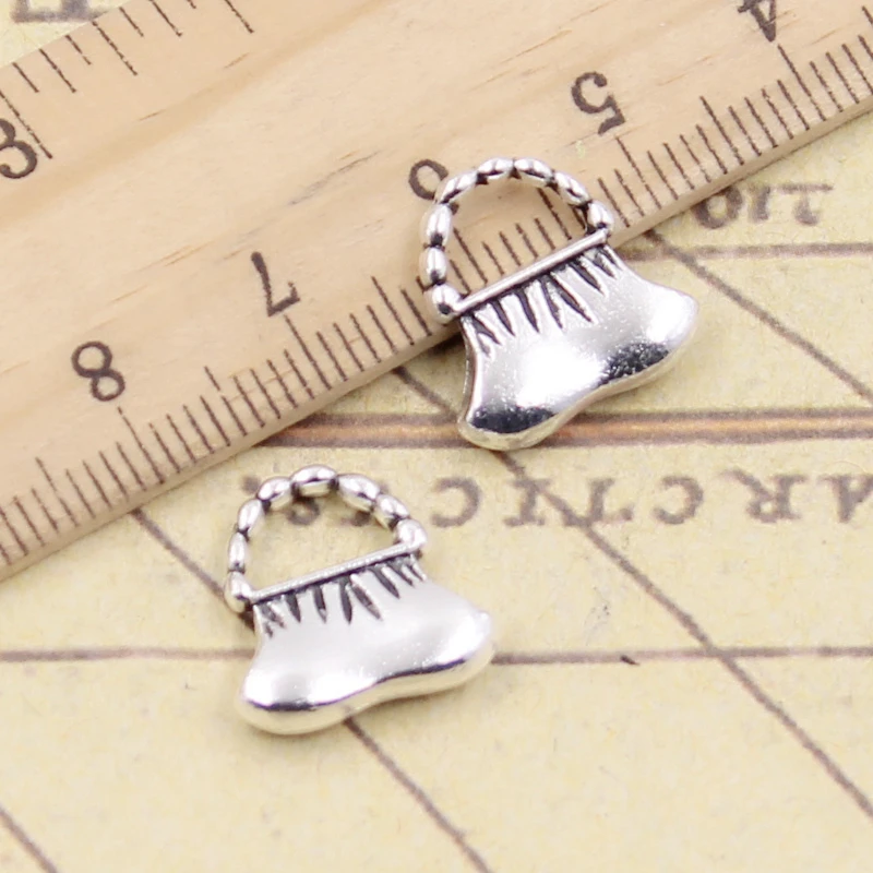 20pcs Charms Handbag 14x14mm Tibetan Silver Color Pendants Antique Jewelry Making DIY Handmade Craft