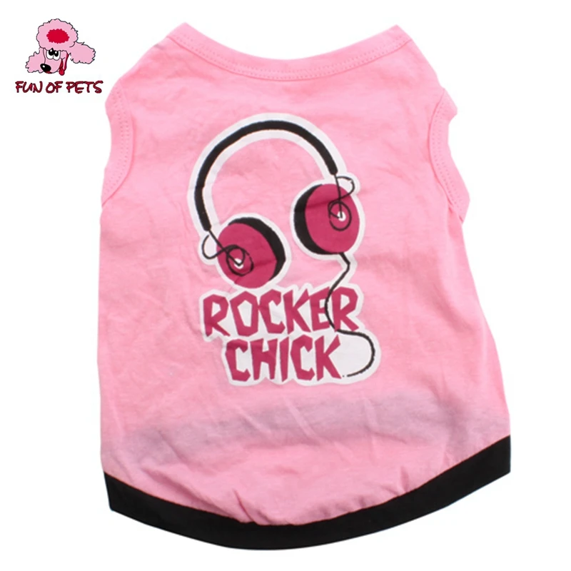 Lovely Pets Vests Rocker Chick Style Shirt Dog Clothes For Dogs (pink, Multiple Sizes Available)