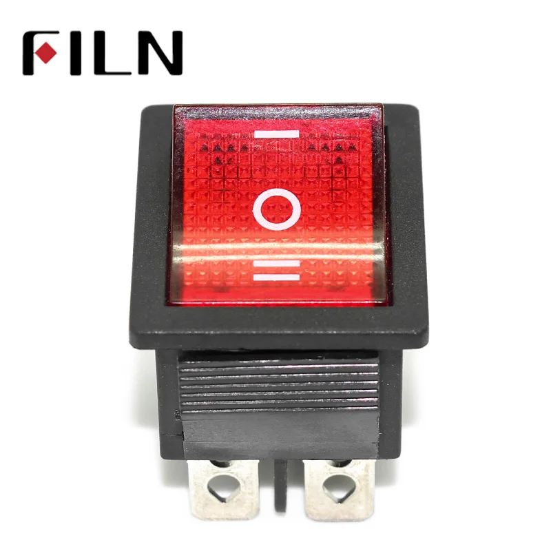 kcd4 15A 250V rocker switch sliver contact point copper pin red led lamp on off on switch