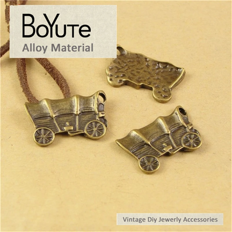 BoYuTe (60 Pieces/Lot) 22*14MM Antique Bronze Plated Zinc Alloy Carriage Pendant Vintage Jewelry Makings Accessories