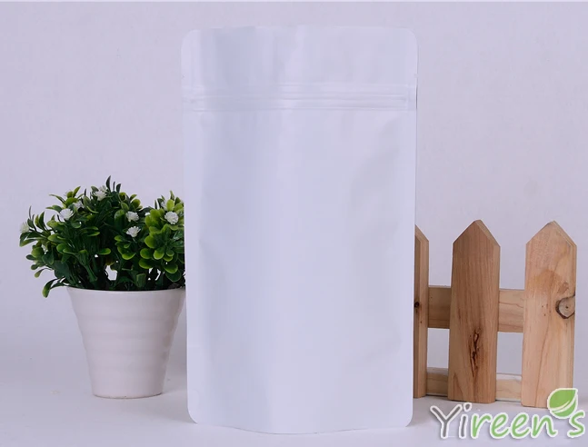 Special Export European! 10pcs 15x23cm Matte White Aluminum Foil Bag Stand up Ziplock Food Bags, COFFEE BAGS, 0.27mm thickness