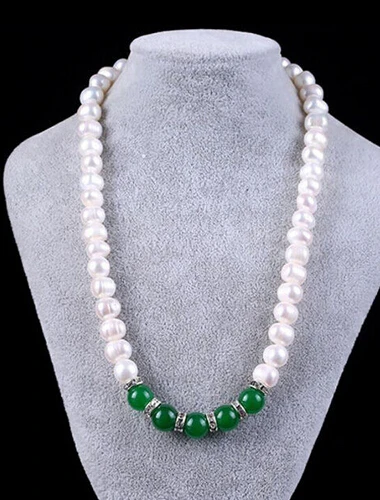 REAL Pearl 100% Genuine Real Freshwater Cultured Long Pearl +jade Necklace can choose