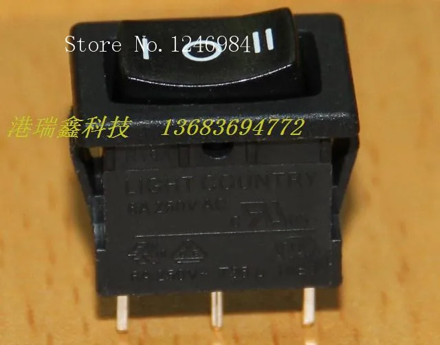 

[SA]Power Switch R19 -Taiwan group single rocker switch 3 files boat type single reset switch RA82--50pcs/lot