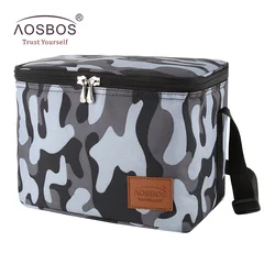 Aosbos Portatile del dispositivo di Raffreddamento Borse pranzo Isolato Camo Termico Lunchbox Spalla Cibo Picnic Cooler Bag Tote Borse per le Donne Degli Uomini