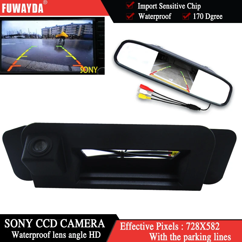 

FUWAYDA для Mercedes Benz C180 C200 C280 C300 C350 C63 AMG Автомобильная камера заднего вида CCD RCA NTST Ручка багажника с монитором