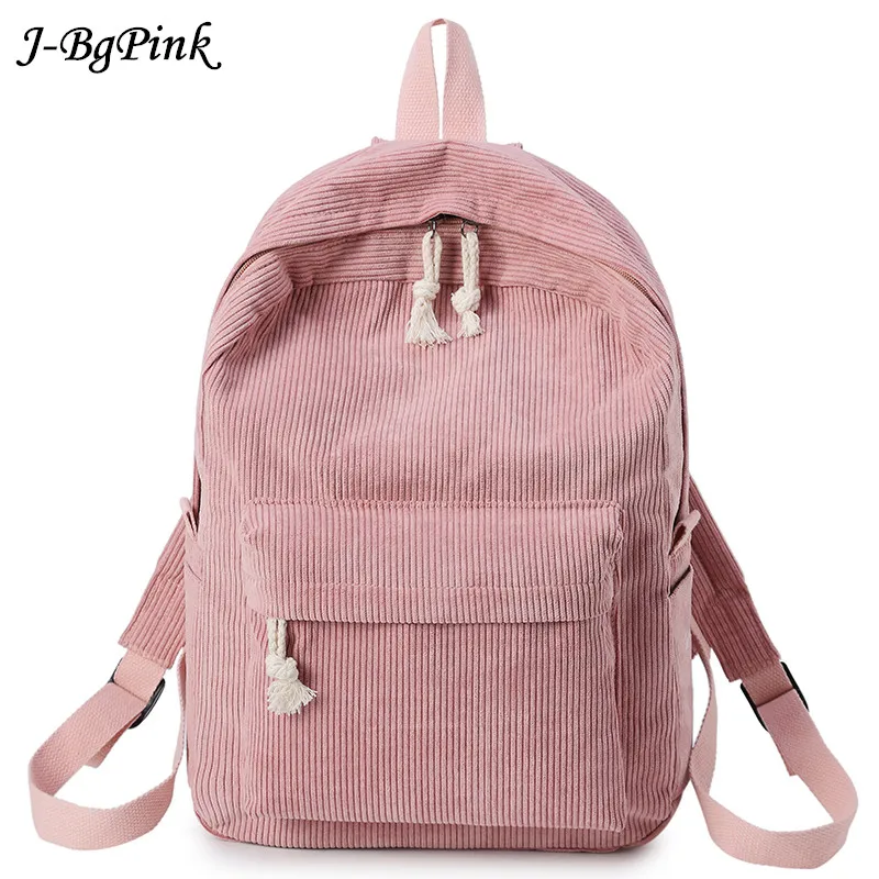 2024 New corduroy women's backpack women's solid color fashion travel bag backpack female models Mochila Bagpack design package