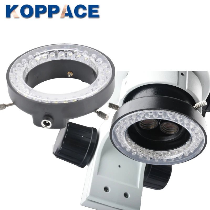 KOPPACE المجهر قابل للتعديل حلقة مصباح 56 مصباح ليد مصدر مجهر ستيريو مصدر الإضاءة قابل للتعديل LED مصباح مصمم على شكل حلقة