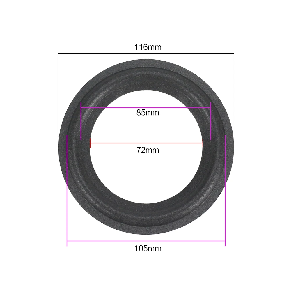 GHXAMP 4.5 INCH 116MM Speaker Repair Wide Side Woofer Speaker Foam Surround Repair Kit accessories DIY Ring Circle 2PCS