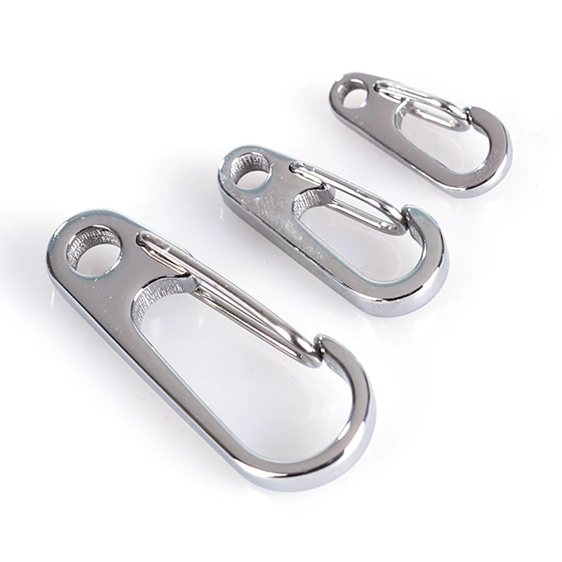 

2Pcs Multi-Purpose Spring Snap Hook Quick Hook Chain Fastener Hook Carabiner Stainless Steel Hiking Camping Never Not rusty