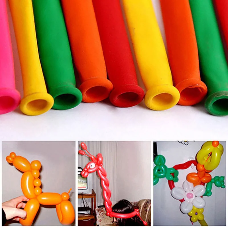 200 pcs Strip Ballon Birthday Party Christmas Mixed Color Magic Long Animal Tying Making Balloons Twist Latex Balloo