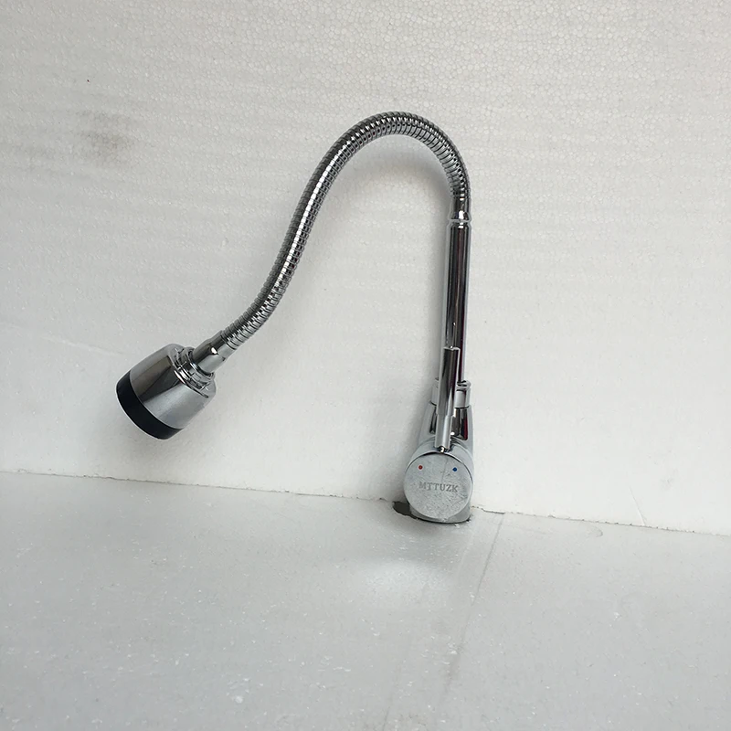 

KitchenUniversal Rotating Faucet basin Hot and Cold Mixer Faucet. Chrome finished Faucets.Dcek Mounted With Shower Tap .