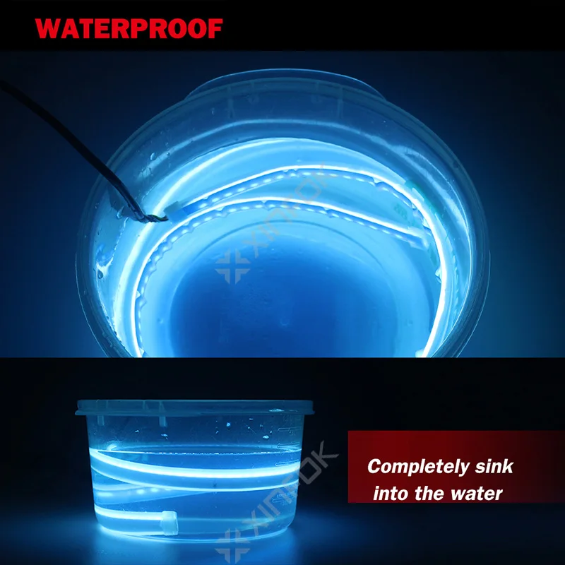 2x 30cm 45cm 60cm Waterproof Switchback LED DRL Daytime Running Light Flexible Car LED Strip Headlight Turn signal Light