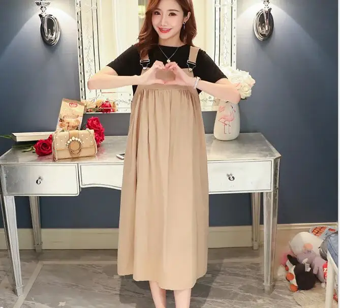 Belt pregnant women dress Elegant black Collar Solid red  Maternity Dress Fashion Spring Pregnancy Clothes For Pregnant Women