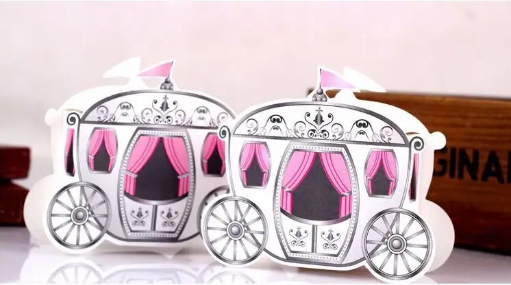 Cinderella Enchanted Carriage Marriage Box, Wedding Favor Boxes, Gift Box, Candy Box, 10Pcs