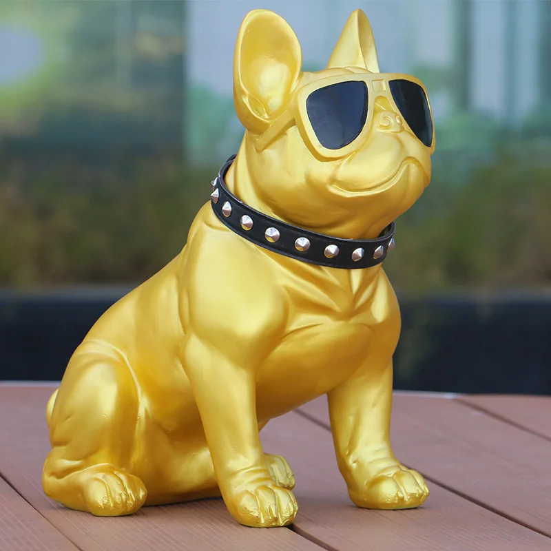 Resin Glasses for Home Decoration, Bulldog Model, Bedroom, Living Room, Window Art