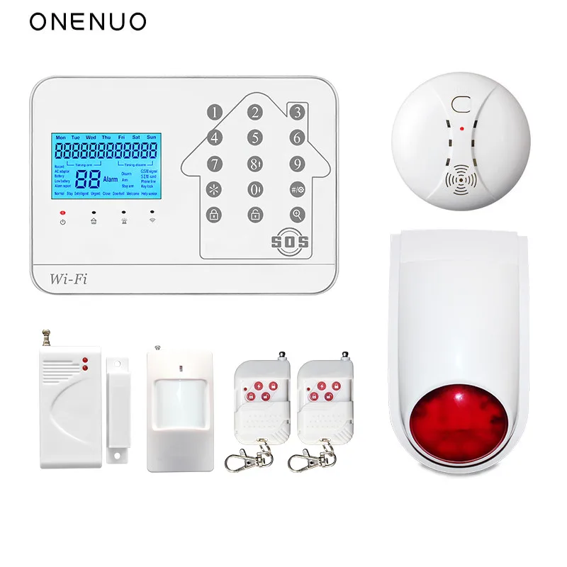 

Hot sale 433mhz wireless home alarms system with GSM WIFI PSTN function control Free Shipping GSM WIFI PSTN alarm system