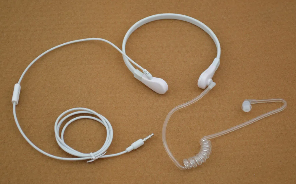 Air Tube Throat Vibration Finger PTT Acoustic Tube 3.5mm Mono Earphone Handsfree for Nokia Mobile phone