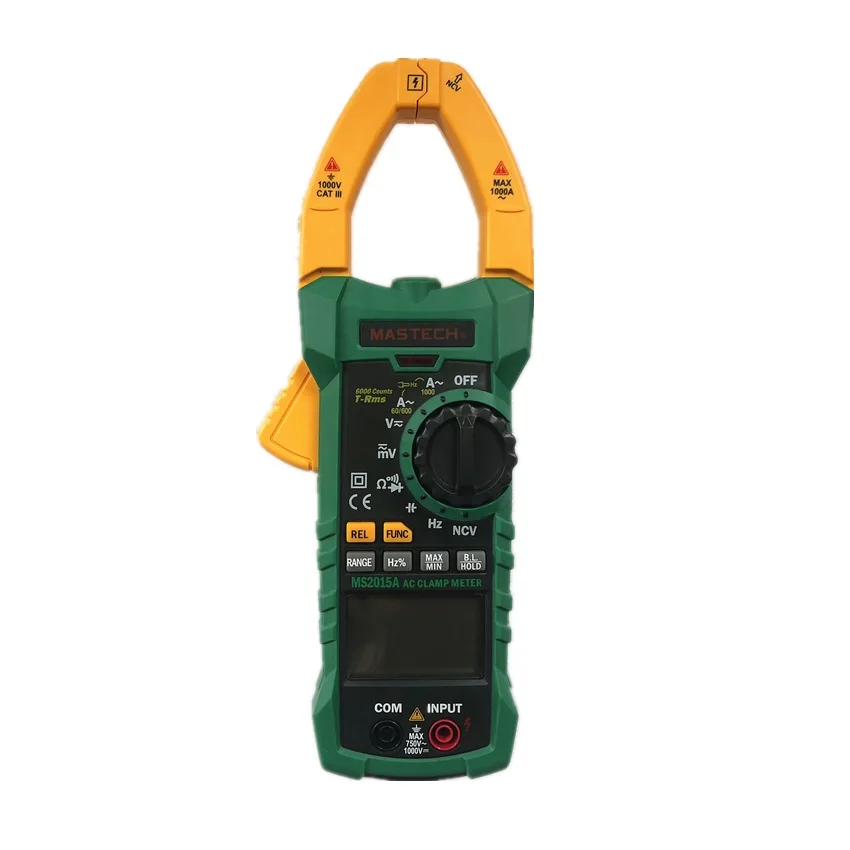 MASTECH MS2015A AutoRange Digital AC 1000A Current Clamp Meter True RMS Multimeter Frequency Capacitance Tester NCV