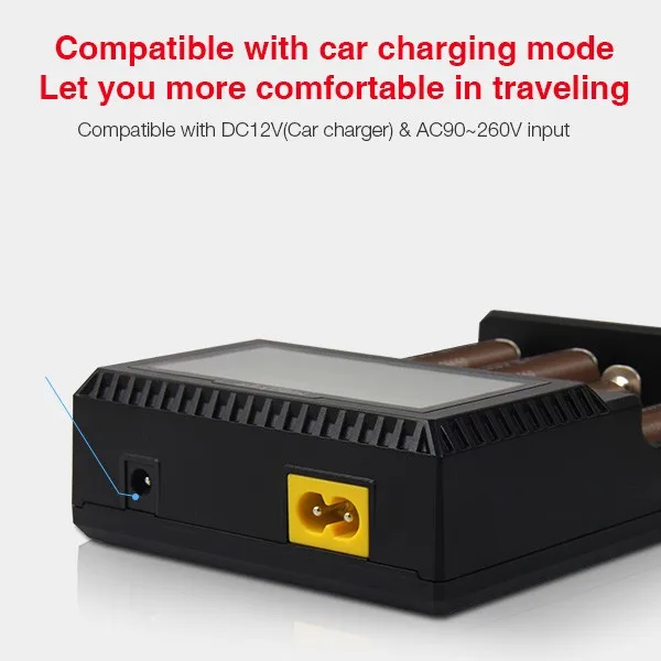 Original Miboxer C4 LCD Battery Charger for Li-ion/IMR/INR/ICR/LiFePO4 18650 14500 26650 AAA 3.7 1.2V 1.5V
