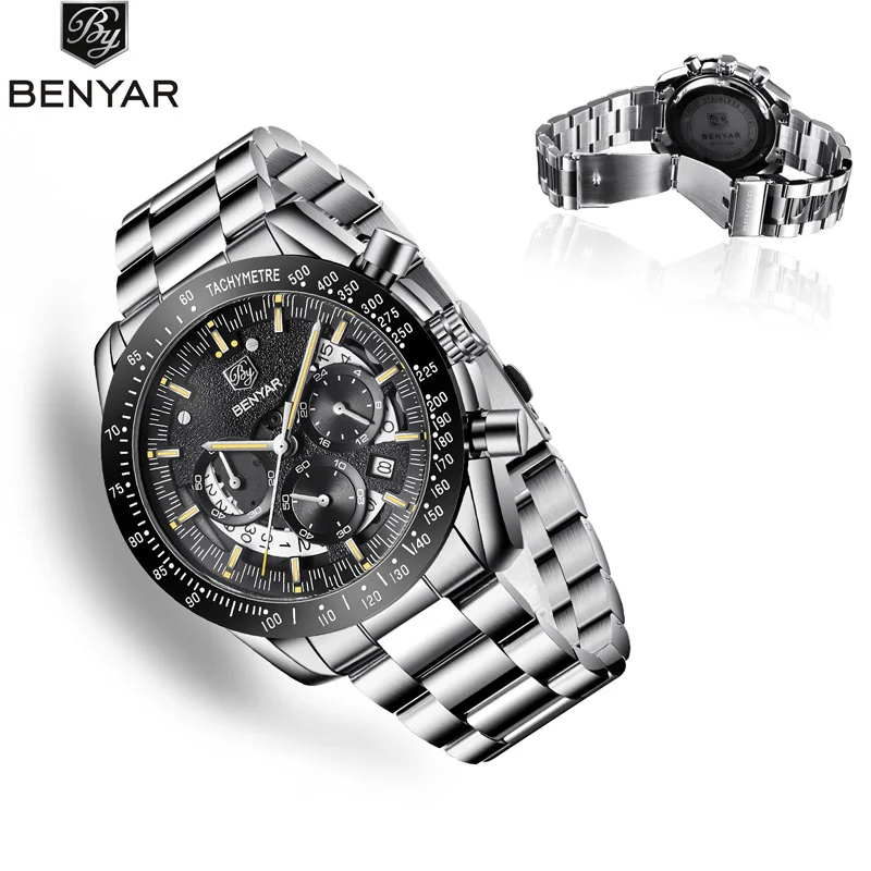 BENYAR Men\'s Watches Quartz Wristwatch Mens Watches Top Brand Luxury Watch Men Sport Military Watch Men Chronograph Reloj Hombre