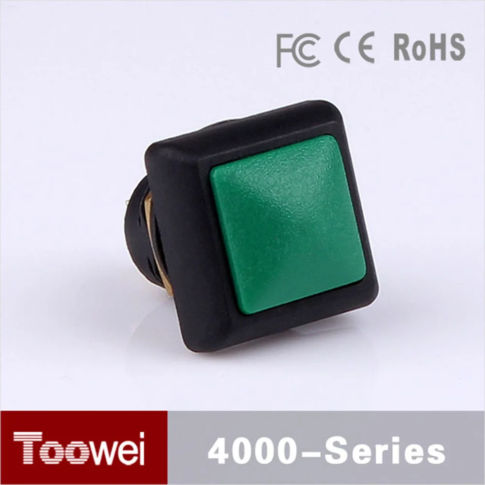 1 Piece 12mm Red Green White Blue Yellow ON OFF ON/OFF Square Button  CE IP67 RoHS Electrical Waterproof Switch