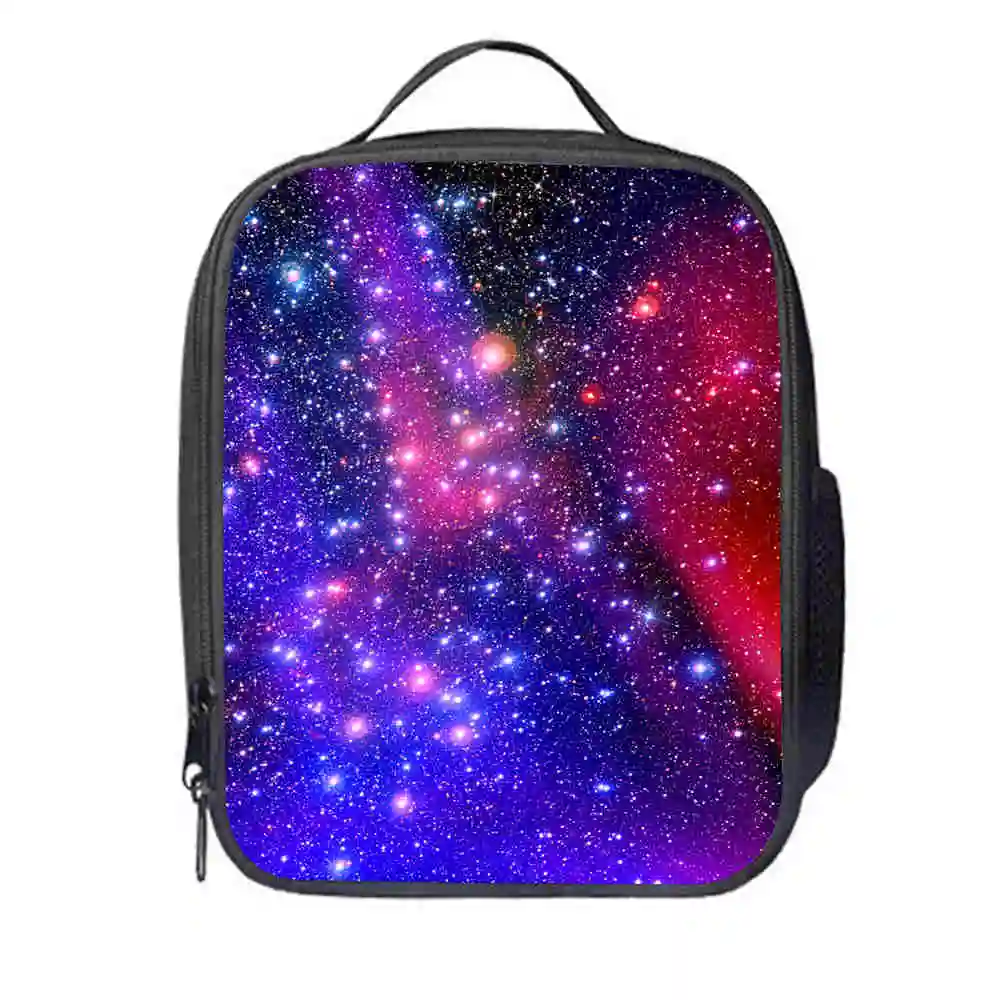 Space Lunch Bag Customized Galaxy Women Men Teenagers Boys Girls Kid School Thermal Cooler Insulated Tote Box