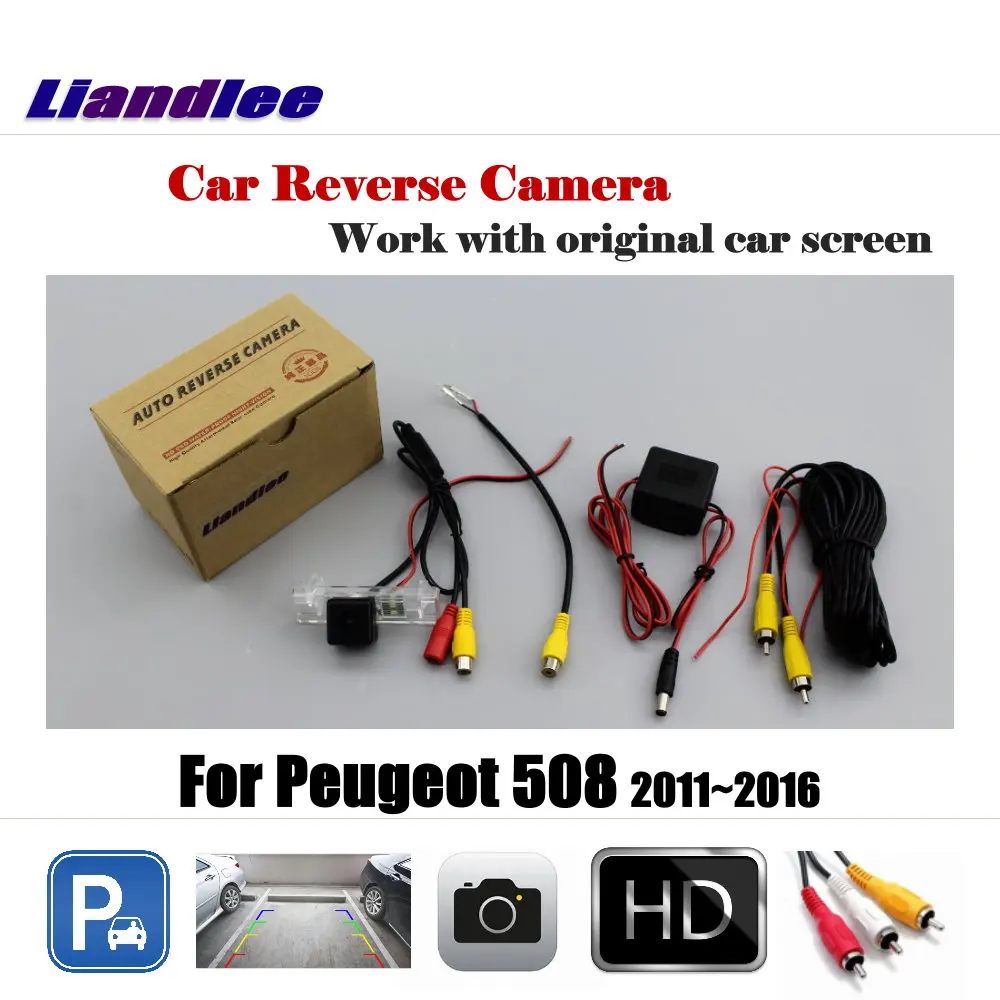 For Peugeot 508 2011-2016 Car Rear View Back Camera Rearview Reversing Parking AUTO HD CCD SONY OEM CAM With Adapter