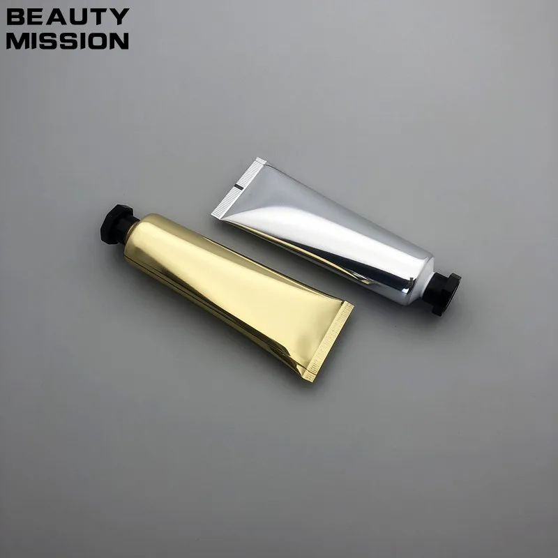 

50ml 50pcs/lot Empty Shiny Gold/Silver Soft Tube For Emulsion/CC Cream Cosmetic Packaging Tube Plastic Soft tube Skin Care hose