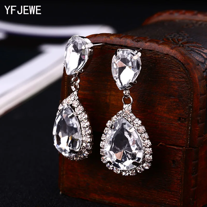 YFJEWE Bride Earrings Cosmetic Geo ZhaoHao Popular Rhinestone Crystal Drop Earring For Wedding Dress Fashion Baldpates #E043