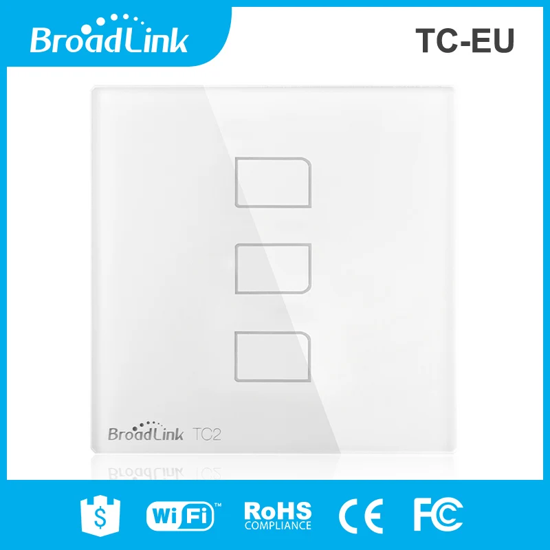 برودلينك TC2 الاتحاد الأوروبي الذكية الجدار مفتاح الإضاءة التي تعمل باللمس ، يعمل مع اليكسا ، جوجل الرئيسية ، IFTTT
