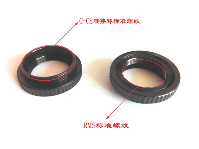 CS-C C-RMS Adapter Ring Objective Lens Adapter RMS to C CS Thread C-Mount for Industrial Camera M25 x0.705mm with Objective Lens