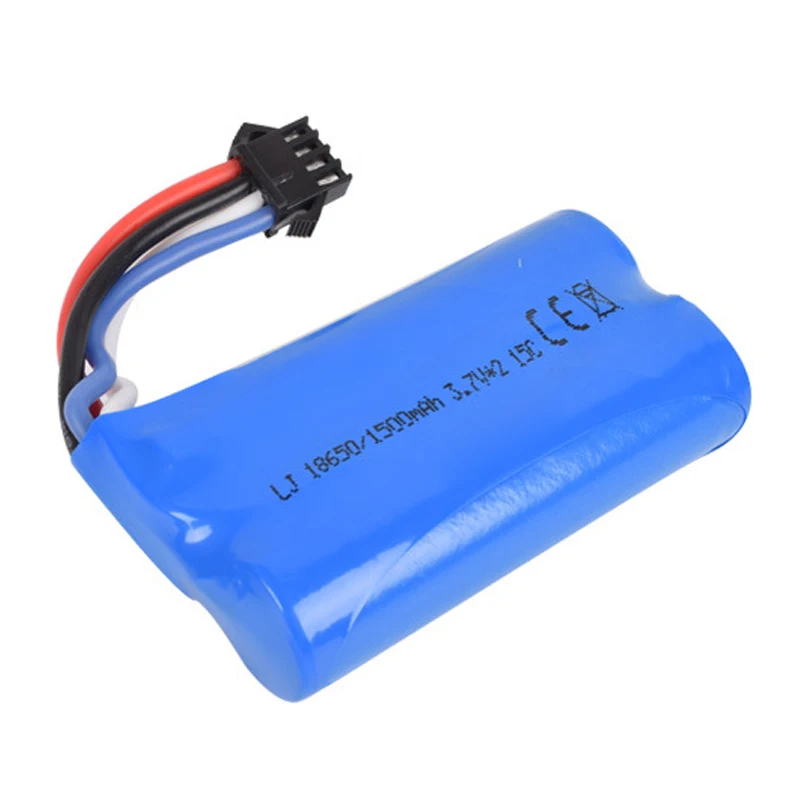 2pcs 7.4v (3.7vx2) 1500mah 15C 18650 Plugue Da Bateria Li-ion SM-4P RCHQ961 962 UD1902 1002 brinquedos bateria