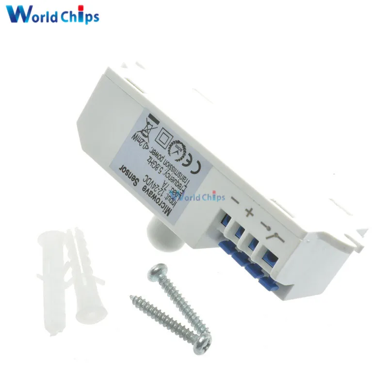 Microwave Radar Sensor Light Switch Body Motion SK-807K-DC DC 12V-24V 5.8GHz With Shell 85x38x40mm