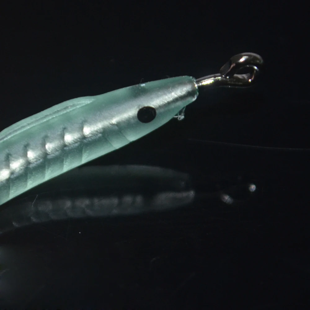 MNFT 12Pcs Eel Lure Luminous Soft Baits With Hook 6.8cm1g Or 5.6cm0.5g Small Fish Fishing Lure Eel Artificial Bait