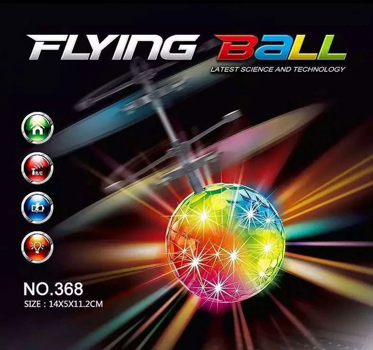 New Colorful Flying Ball Helicopter With Music Altitude Induced Sensor Colorful Flash Disco Remote Control Toy Gift