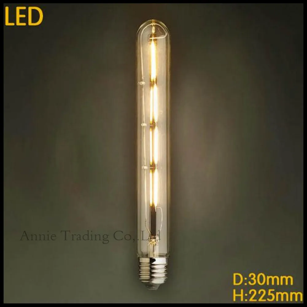 220V 2W/3W/4W/6W LED Filament Edison Bulb E27 T10 T185 T225 T300 Vintage Long Test Tube Tubular Bulbs LEDs Filament Bulb