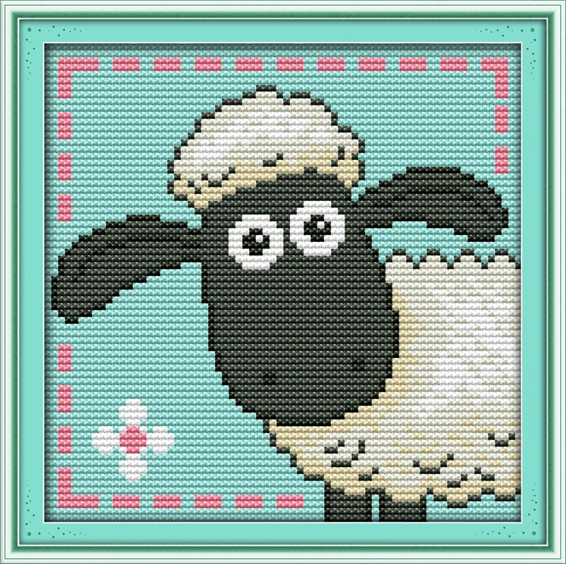 Little Sheep cross stitch kit cartoon 11ct count canvas stitches embroidery DIY handmade needlework plus