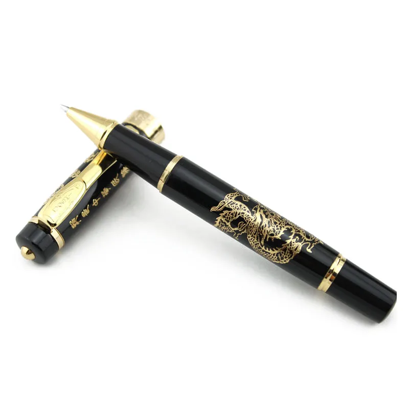 LUOSHI Ballpoint pen 818 with the Chinese Dragon pattern pen - black