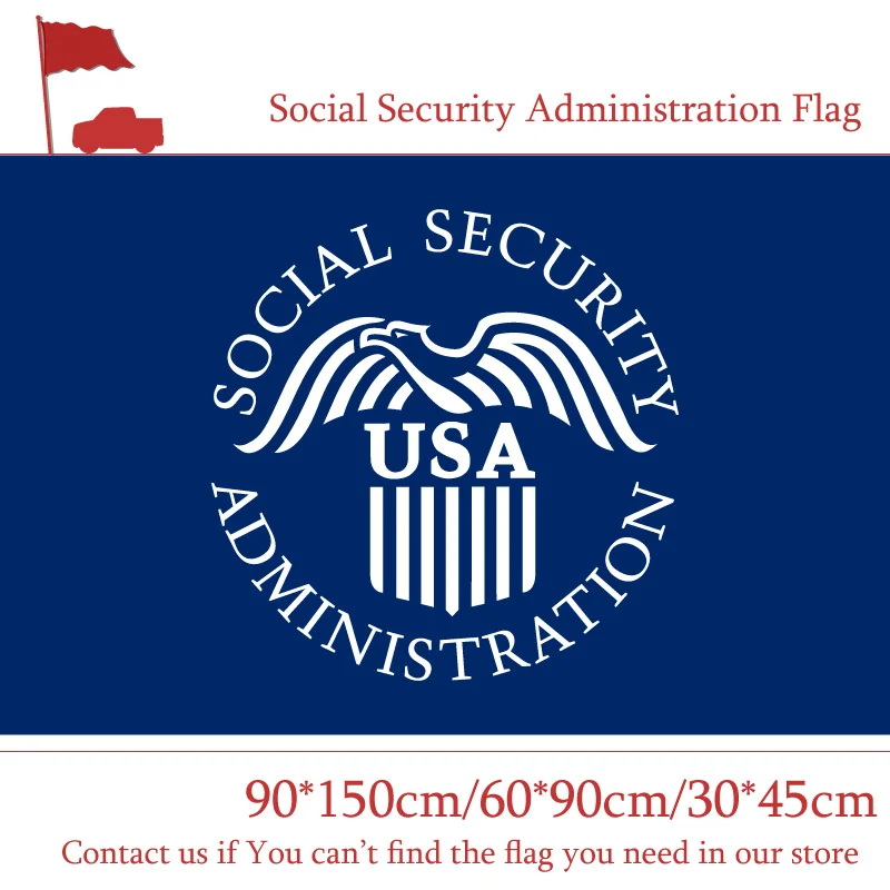 3ft*5ft Hanging Flag Social Security Administration Of America Flag 30*45cm Car Flag 90*150cm 60*90cm