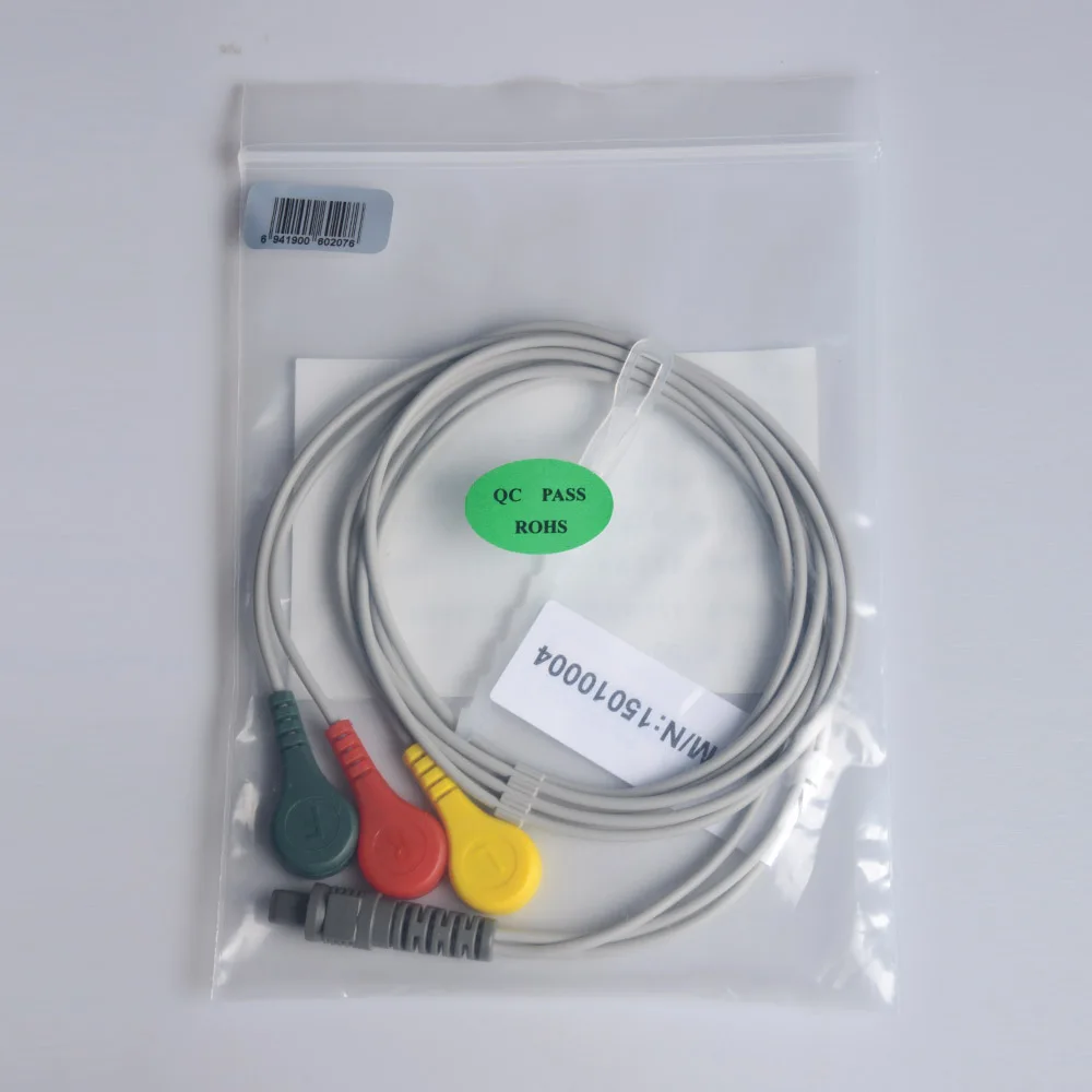 Electrode Lead Wire Cable For Portable Heart Ecg Monitor Prince 180B & PC-80B