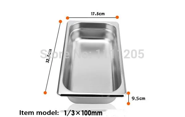 Stainless Steel Bain Marie 3L Food Pan Buffet Warmer Inserts Icecream tray Soup stock pot tureens basin storage box bin with lid