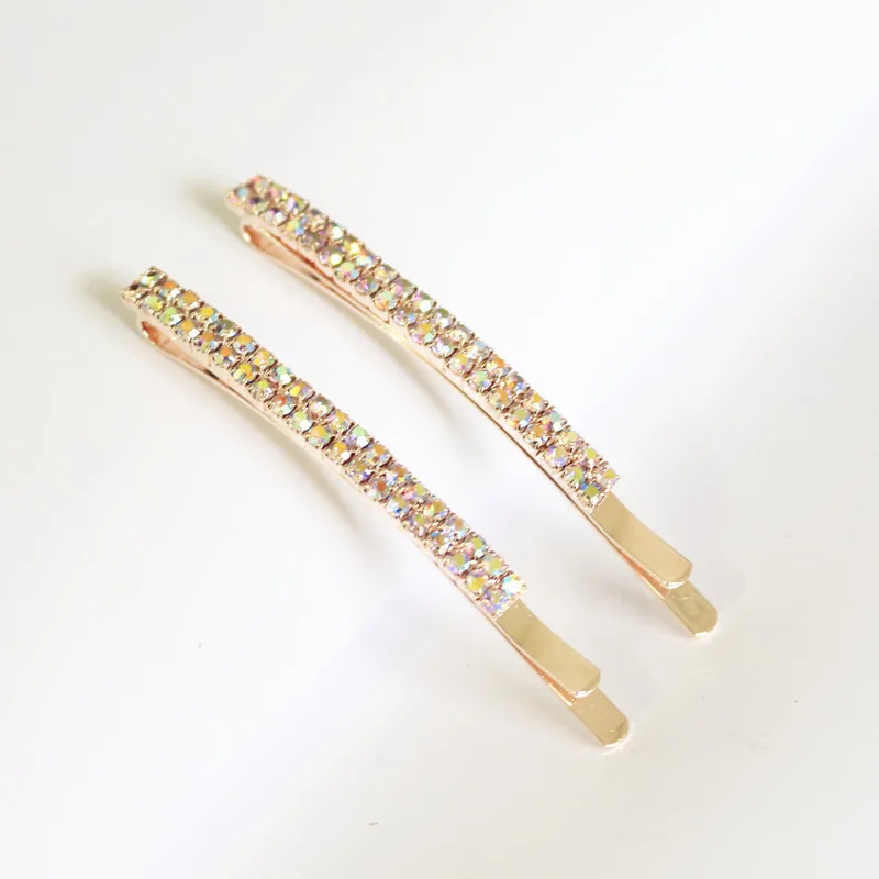 1PCS Fashion Double row Pearl rhinestone side clip Accessories For Women Girls Hairclip Headwear
