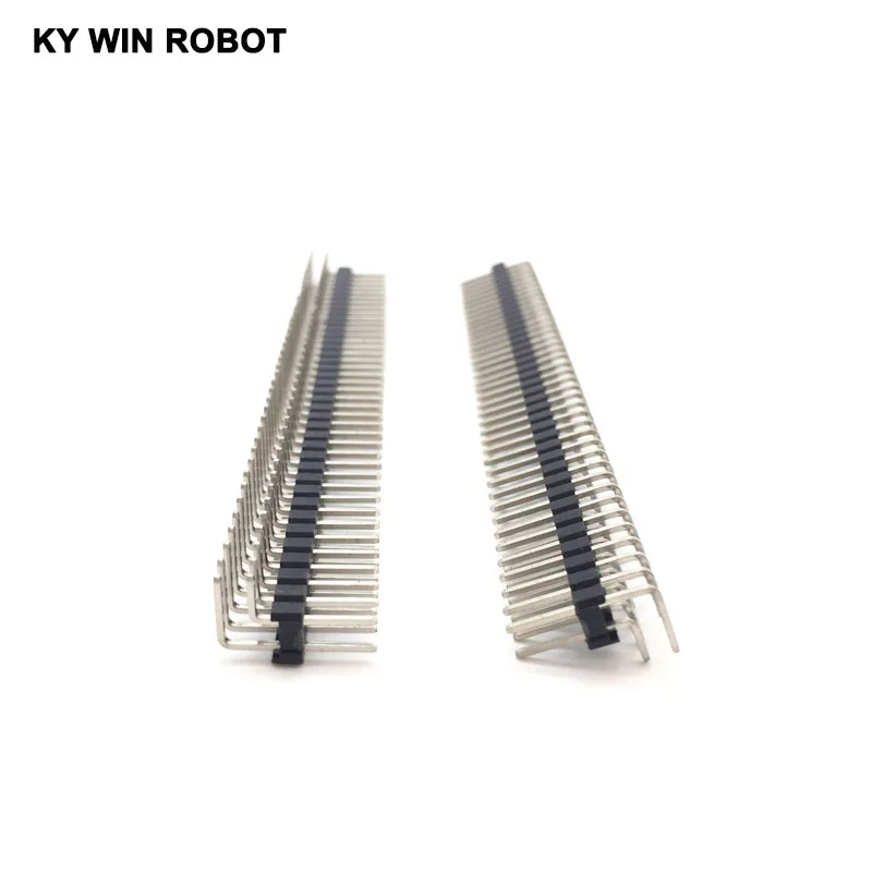 10 pz/lotto 90 gradi 2.54mm 2 x40p connettore maschio Pin ad ago curvo a doppia fila