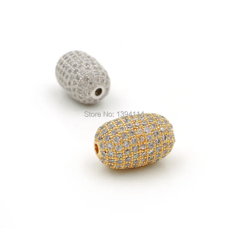 18*12*12mm Micro Pave Clear CZ Oblong Beads Fit For Making DIY Bracelets Or Necklaces Jewelry