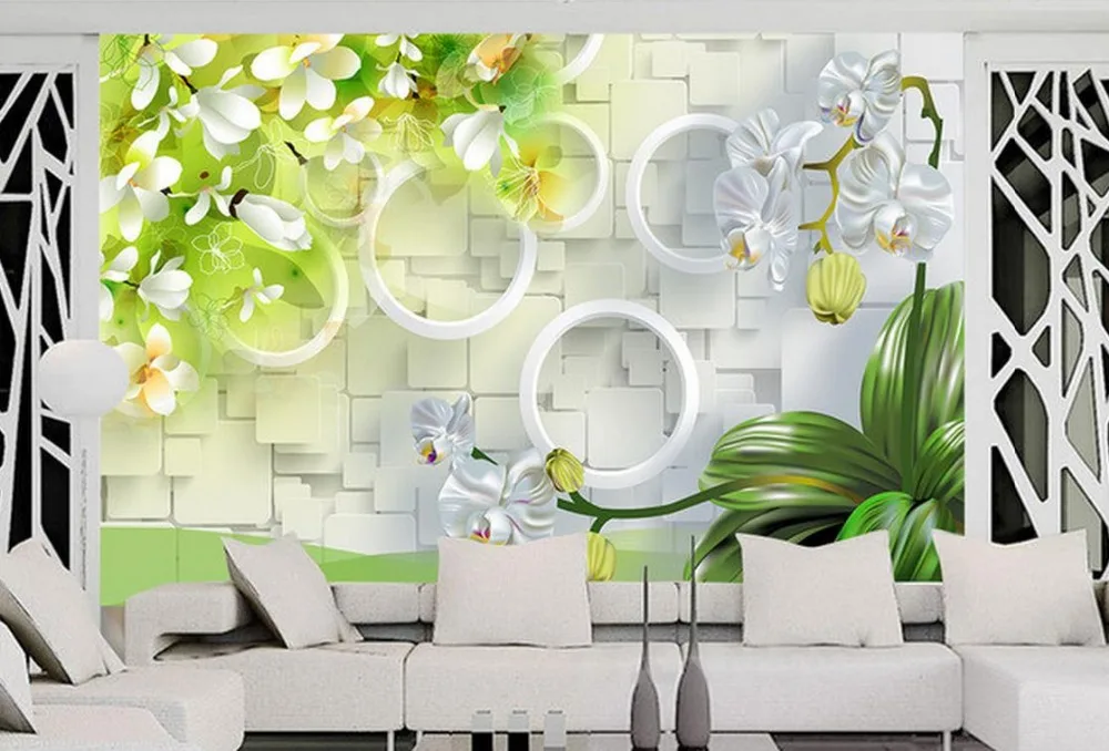 

Three - Dimensional Wall Paintings flower mural 3d wallpaper 3d wall papers for tv backdrop