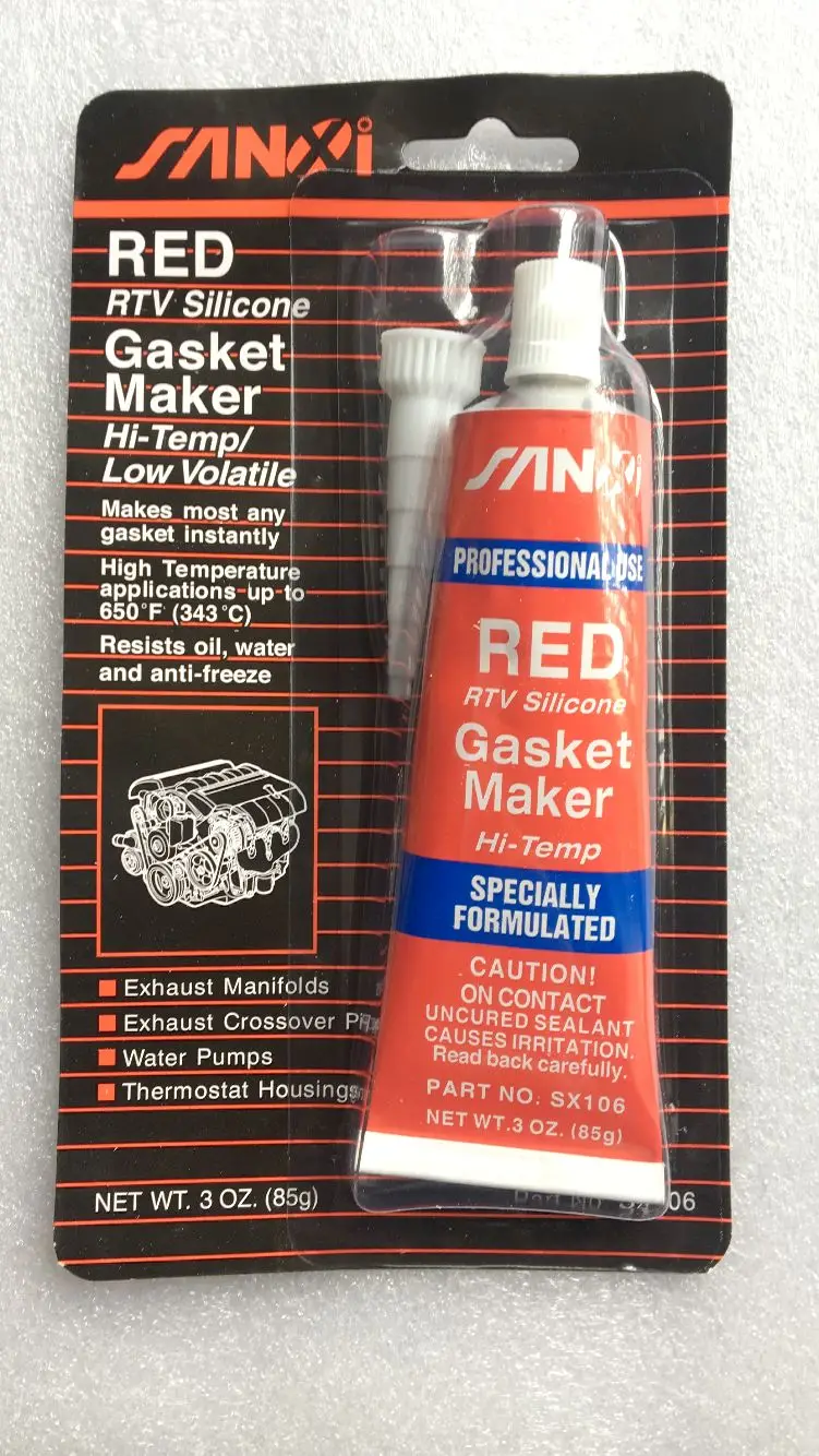 

Professional Use Silicone Gasket Maker Red High Temp Sealant 85g 3oz Tube