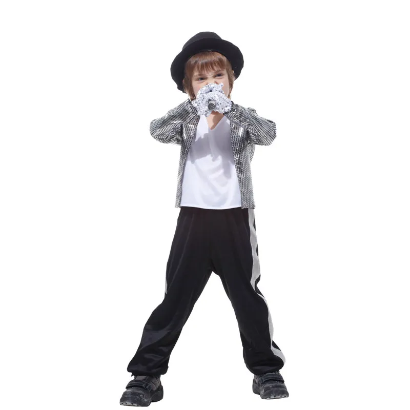 

VASHEJIANG Superstar Michael Jackson Costume for Boys Michael Jackson Cosplay for Halloween Singer Dance Uniform Outfit