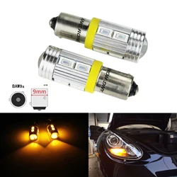 ANGRONG 2x bursztynowa BAW9s HY21W 10 SMD 5630 LED wskaźnik kierunkowskazu żarówka DRL