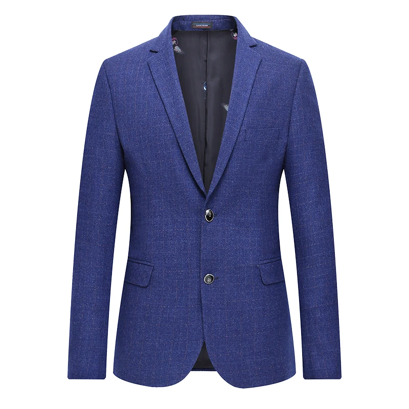 

Quality Men Blazer Spring 2019 New Slim Fit Plaid Suit Jackets Men Business Casual Formal Wear Blazers Coat Man Plus Size